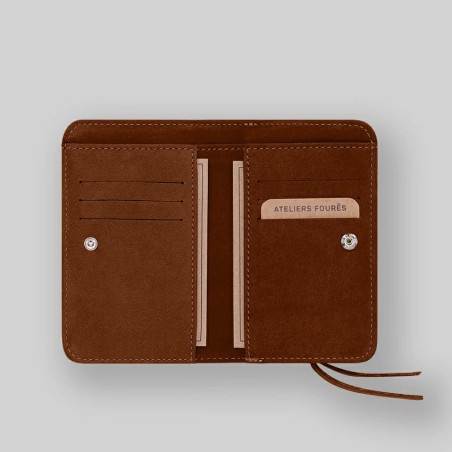 Ateliers Fourès Baroudeuse Coin Purse Back-to-Back Néréides B53 Tawny