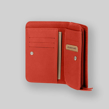 Les Ateliers Fourès Baroudeuse Portefeuille Compagnon Néréides B53 Orange Confite COTE