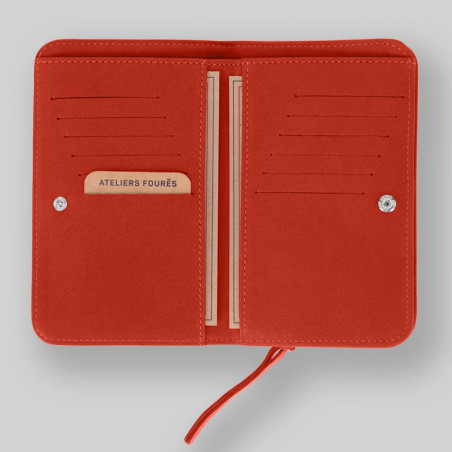 Ateliers Fourès Baroudeuse All-in-One Wallet Néréides B63 Orange Co...