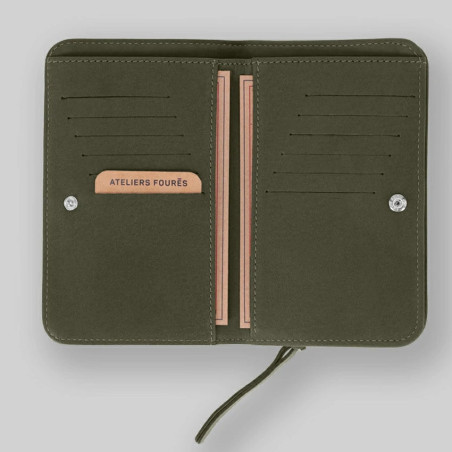 Ateliers Fourès Baroudeuse All-in-One Wallet Néréides B63 Khaki