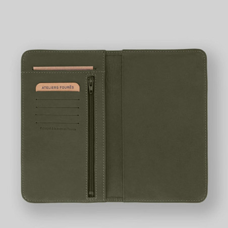 Ateliers Fourès Baroudeuse Checkbook Cover Ino B71 Khaki