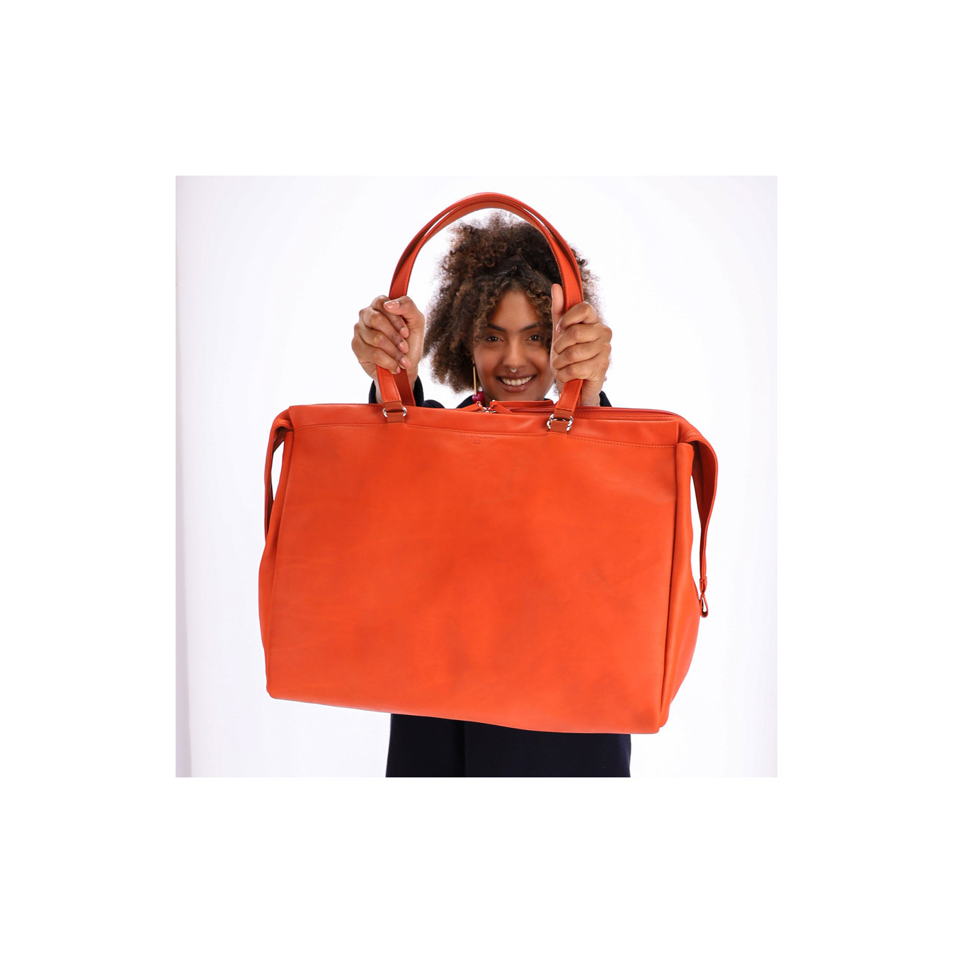 Ateliers Fourès Baroudeuse Handbag 48h Iris B920 Confite Orange