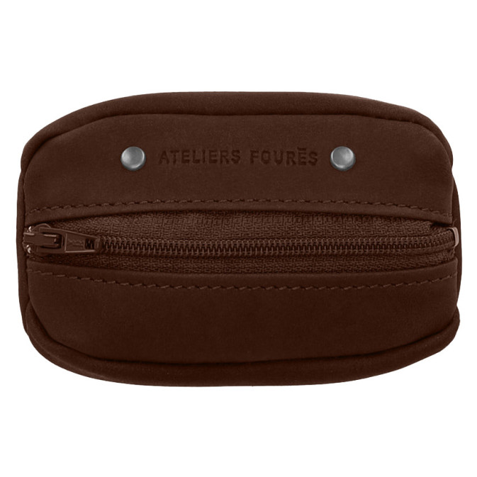 Fourès Workshops Baroudeur Coin Purse Coffee Grain Hector F909 Cognac
