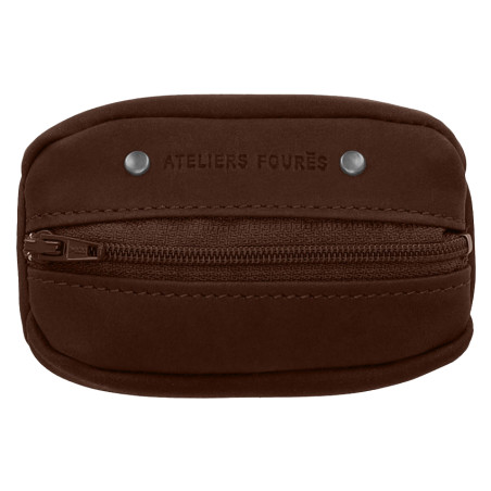 Ateliers Fourès Baroudeur Coin Purse Coffee Grain Hector F909 Cognac