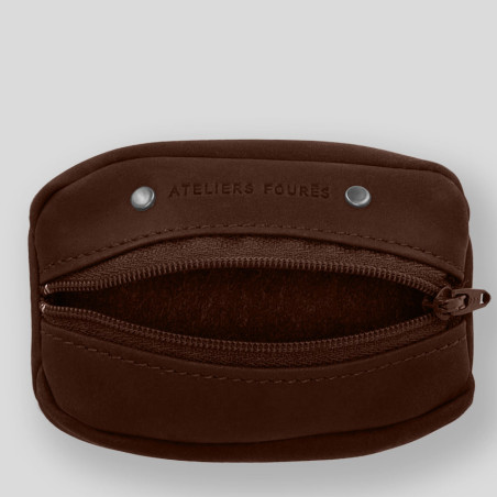 Fourès Workshops Baroudeur Coin Purse Coffee Grain Hector F909 Cognac