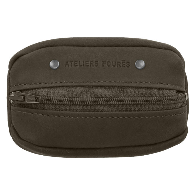 Ateliers Fourès Baroudeur Coin Purse Coffee Grain Hector F909 Bronze