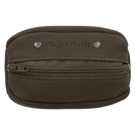 Ateliers Fourès Baroudeur Coin Purse Coffee Grain Hector F909 Bronze