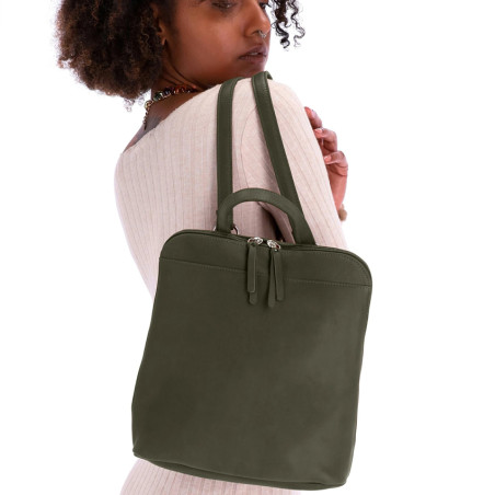 Ateliers Fourès Baroudeuse Leather Backpack Andromède B415 Khaki