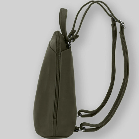 Ateliers Fourès Baroudeuse Leather Backpack Andromède B415 Khaki