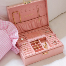Maison Scarlett Louise Velvet Beige Jewelry Box