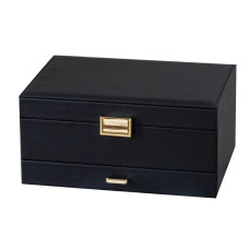 Maison Scarlett Denise PU Leather Black Jewelry Box