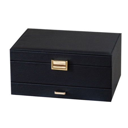 Maison Scarlett Denise PU Leather Black Jewelry Box