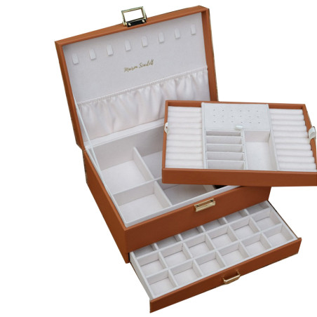Maison Scarlett Denise PU Leather Black Jewelry Box