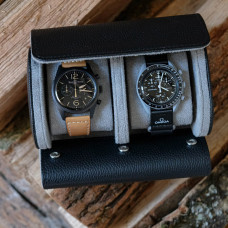 Maison Scarlett James Travel Case 2 Watches Synthetic Leather Black