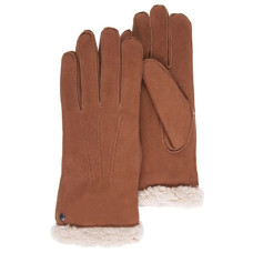 Isotoner Women's Suede Lined Gloves 7 Cognac