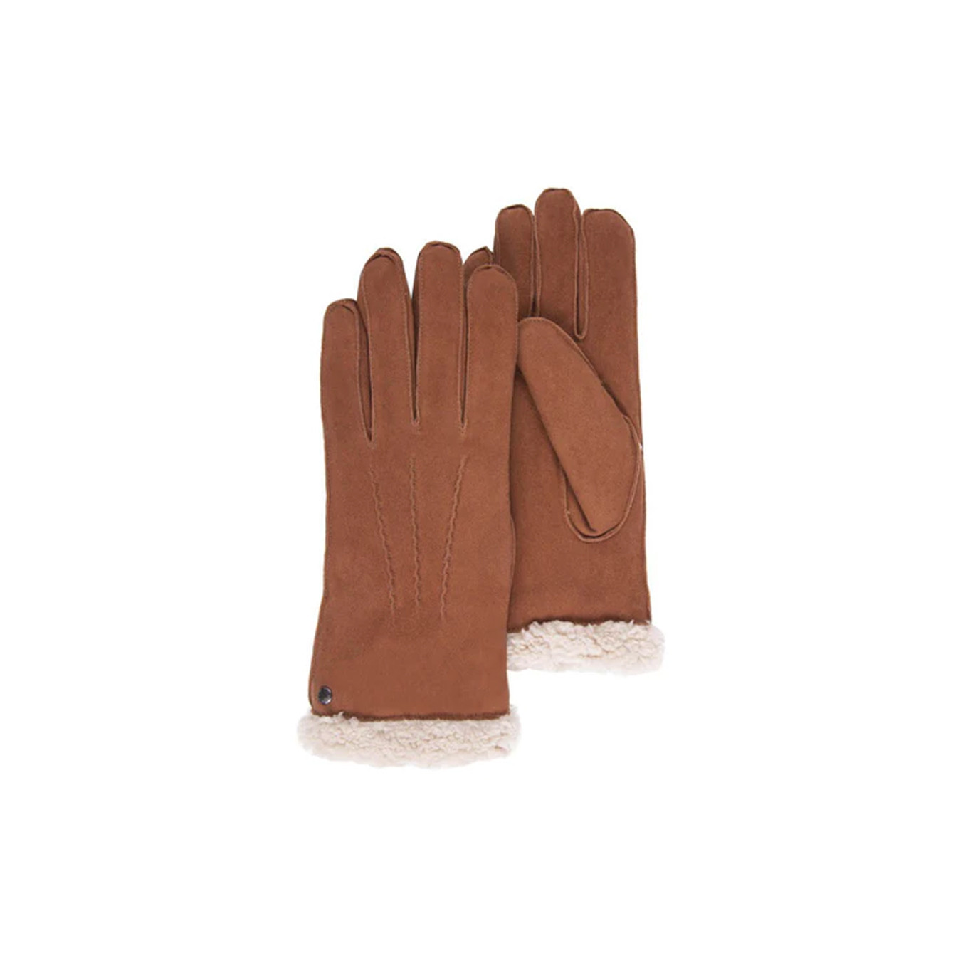 Isotoner Women's Suede Lined Gloves 7 Cognac