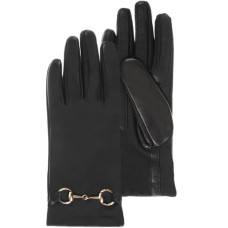Isotoner Women's Touchscreen Leather Lined Gloves Black