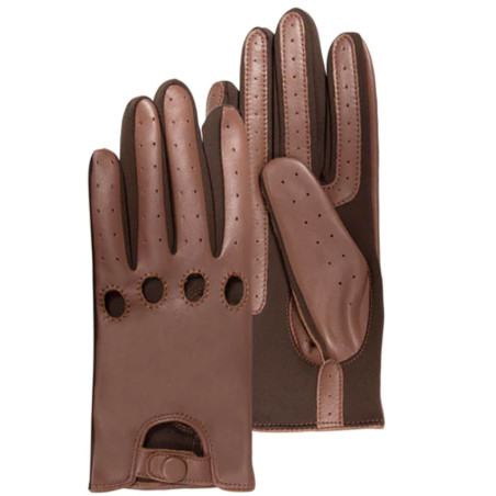Isotoner Women's Driving Gloves Brown Leather