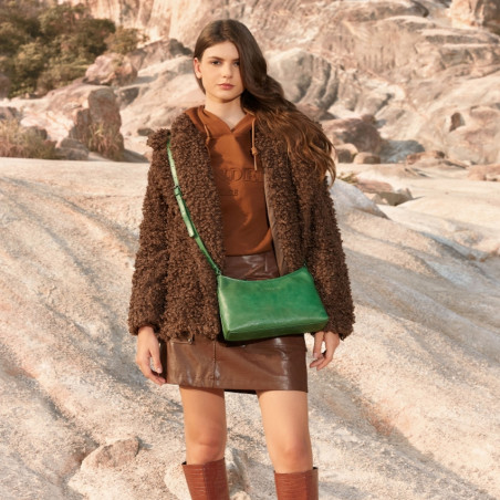 Arthur & Aston Edith Baguette Bag Leather 123-05 Green