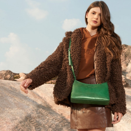 Arthur & Aston Edith Baguette Bag Leather 123-05 Green