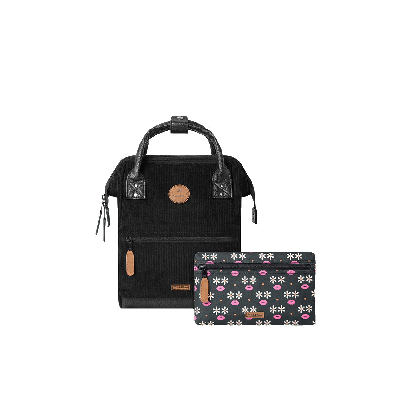 Cabaïa Small Brighton Sac à Dos 10,5" Velours Noir