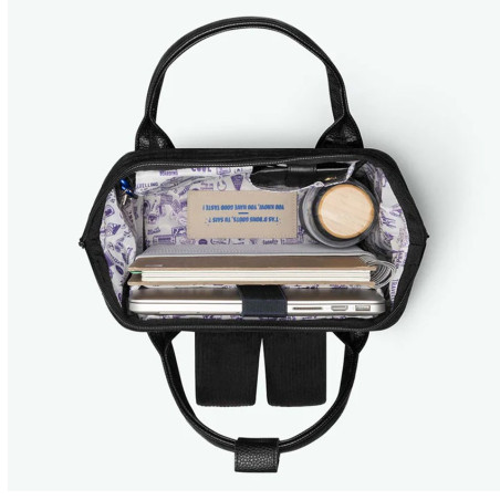 Cabaïa Small Brighton Sac à Dos 10,5" Velours Noir intérieur