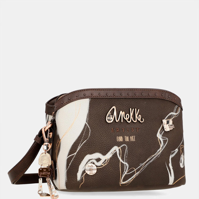 Mini Sac Bandoulière Femme Anekke Core - Marron Synthétique 14x19 Cm - Pochette Téléphone