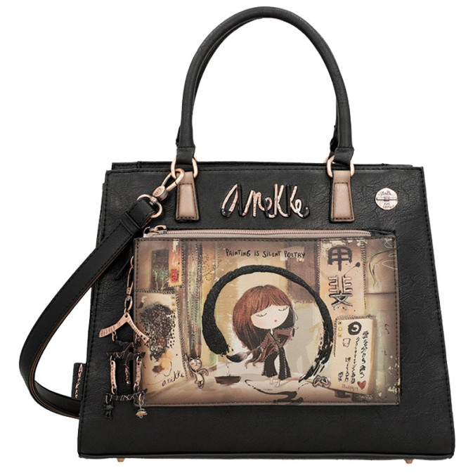 Sac Bandoulière Parisian Pour Femme - Imprimé Montmartre Multicolore | 26x17x10 Cm | Poignée Courte Ou Bandoulière