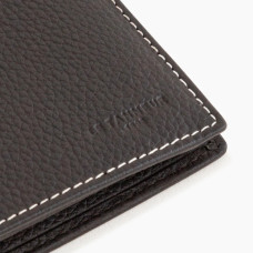 Le Tanneur Charles Wallet Medium 2-Fold Coffee Chalk Grained Leather