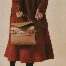 The Tanner Emilie Double Flap Grainy Tan Leather Handbag
