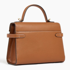 Le Tanneur Emilie Sac à main double rabat en Cuir grainé Tan dos