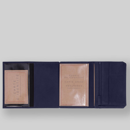 Ateliers Foures Baroudeur Wallet Prométhée F9151 Marine