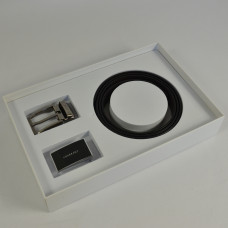 Chabrand Leather Belt Set 89146 Black