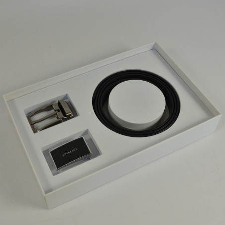 Chabrand Leather Belt Set 89146 Black