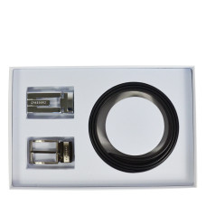 Chabrand Reversible Leather Belt Set 89147 Black