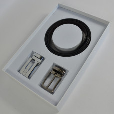 Chabrand Reversible Leather Belt Set 89147 Black