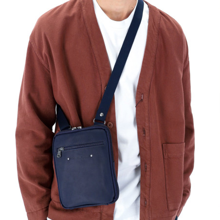 Fourès Workshops Baroudeur Crossbody Damascene F9327 Navy