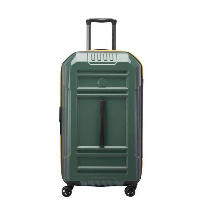 Delsey Rempart Checked Suitcase L Extendable 4 Wheels 73 CM TSA Army