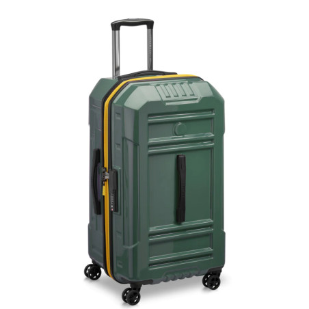 Delsey Rempart Checked Suitcase L Extendable 4 Wheels 73 CM TSA Army