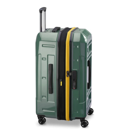 Delsey Rempart Checked Suitcase L Extendable 4 Wheels 73 CM TSA Army