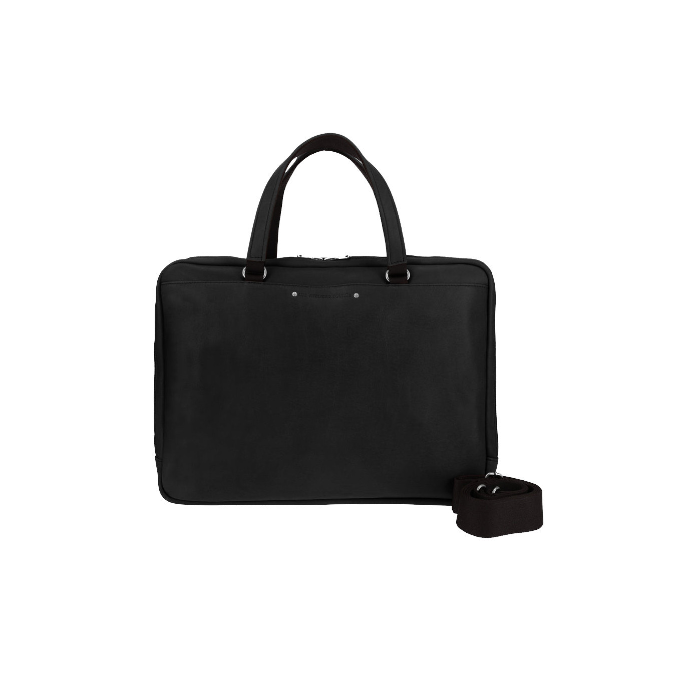 Ateliers Fourès Baroudeur Satchel Leather 37cm Ithaque F9515 Black
