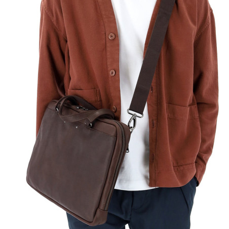 Ateliers Fourès Baroudeur Satchel Leather 37cm Ithaque F9515 Cognac