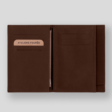 Ateliers Fourès Biker Wallet European Double Flap Achille Cognac