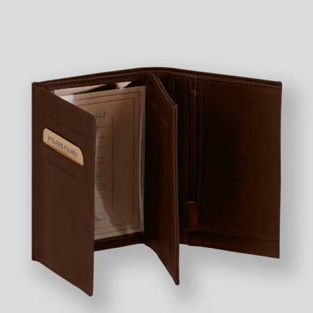 Ateliers Fourès Biker Wallet European Double Flap Achille Cognac