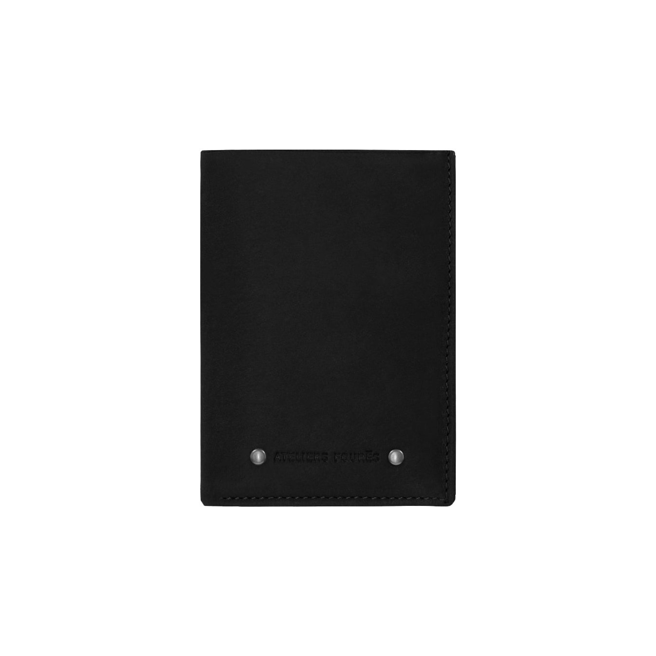 Ateliers Fourès Baroudeur European Double Flap Wallet Achille Black