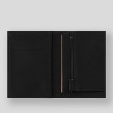 Ateliers Fourès Baroudeur European Double Flap Wallet Achille Black