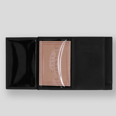 Ateliers Fourès Baroudeur European Double Flap Wallet Achille Black
