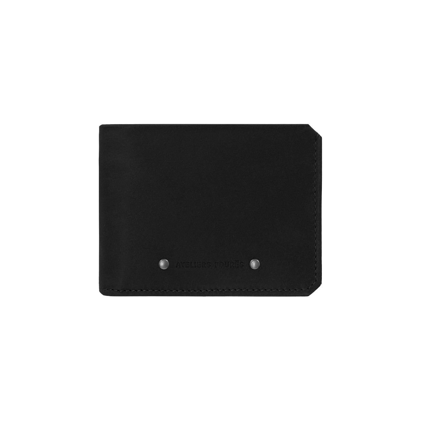 Ateliers Fourès Biker Italian Wallet Zippered Ulysse F956 Black