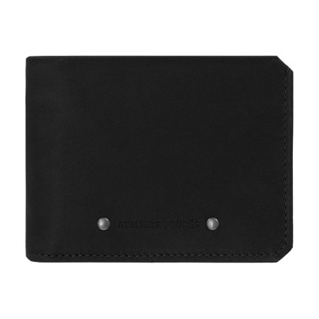 Ateliers Fourès Biker Italian Wallet Zippered Ulysse F956 Black