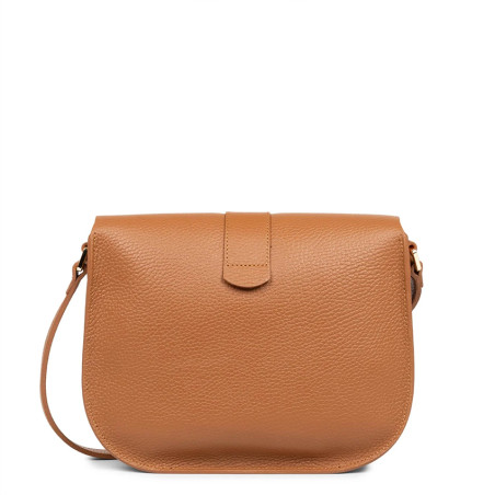 Lancaster Top Double Crossbody Bag with Flap 470-61 Camel In Orange